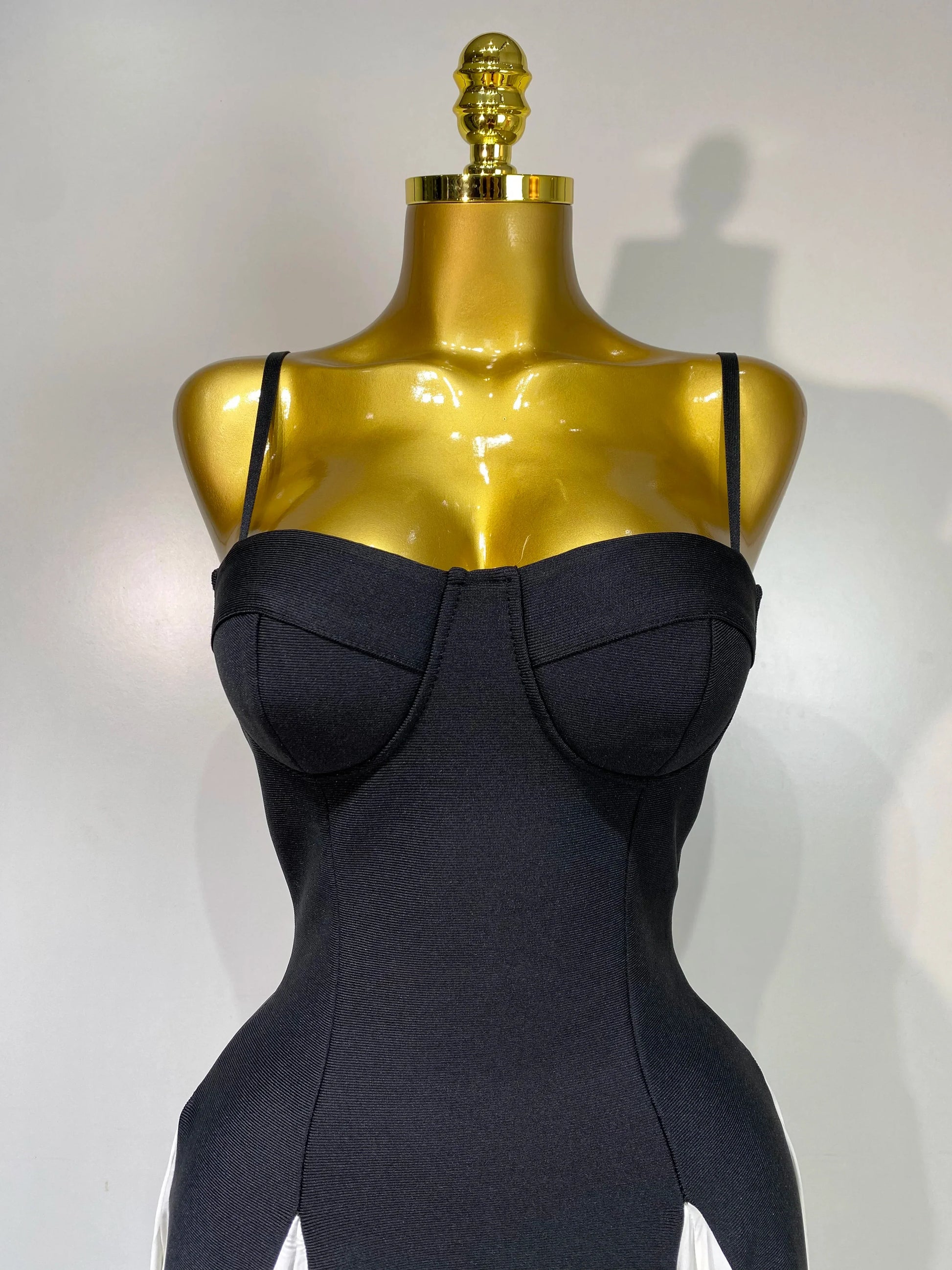 Women Contrast Color Camisole Long Dress Elegant Sleeveless Backless High Waist Bandage Dress High Street Banquet Gown