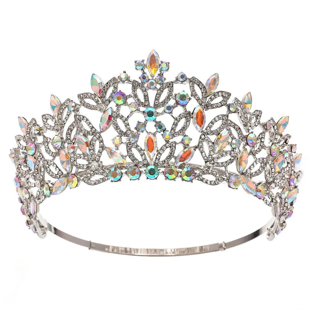 Baroque Queen Crowns For Pageant Crystal Royal Princess Bridal Tiara Crown For Wedding Women Diadem Prom Hair Jewelry Headdress as picture 1