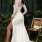 Generous Mermaid Wedding Dresses for Women High Side Slit Brides Dress Sweep Train Long Sleeves Bridal Gowns Bespoke