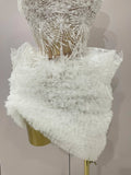 Sexy White Lace Strapless Tops Ruffles Mini Skirt 2 PCS Set Women Evening Party Nightclub Singer Stage Performance Costume