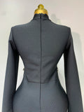 Women Long Sleeve Shinning Crystal Bodycon Long Bandage Dress Celebirty Elegant Evening Party Luxury Birthday Dress