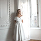 White Satin Prom Dresses Off the Shoulder A-line vestidos de noche Elegant Sleeveless Ankle-Length Formal Evening