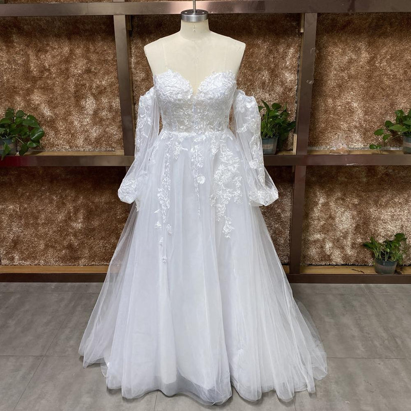 Abito da sposa principessa sexy innamorati fiori senza spalline appliques abiti da sposa corsetto vestido de nolia personalizzato