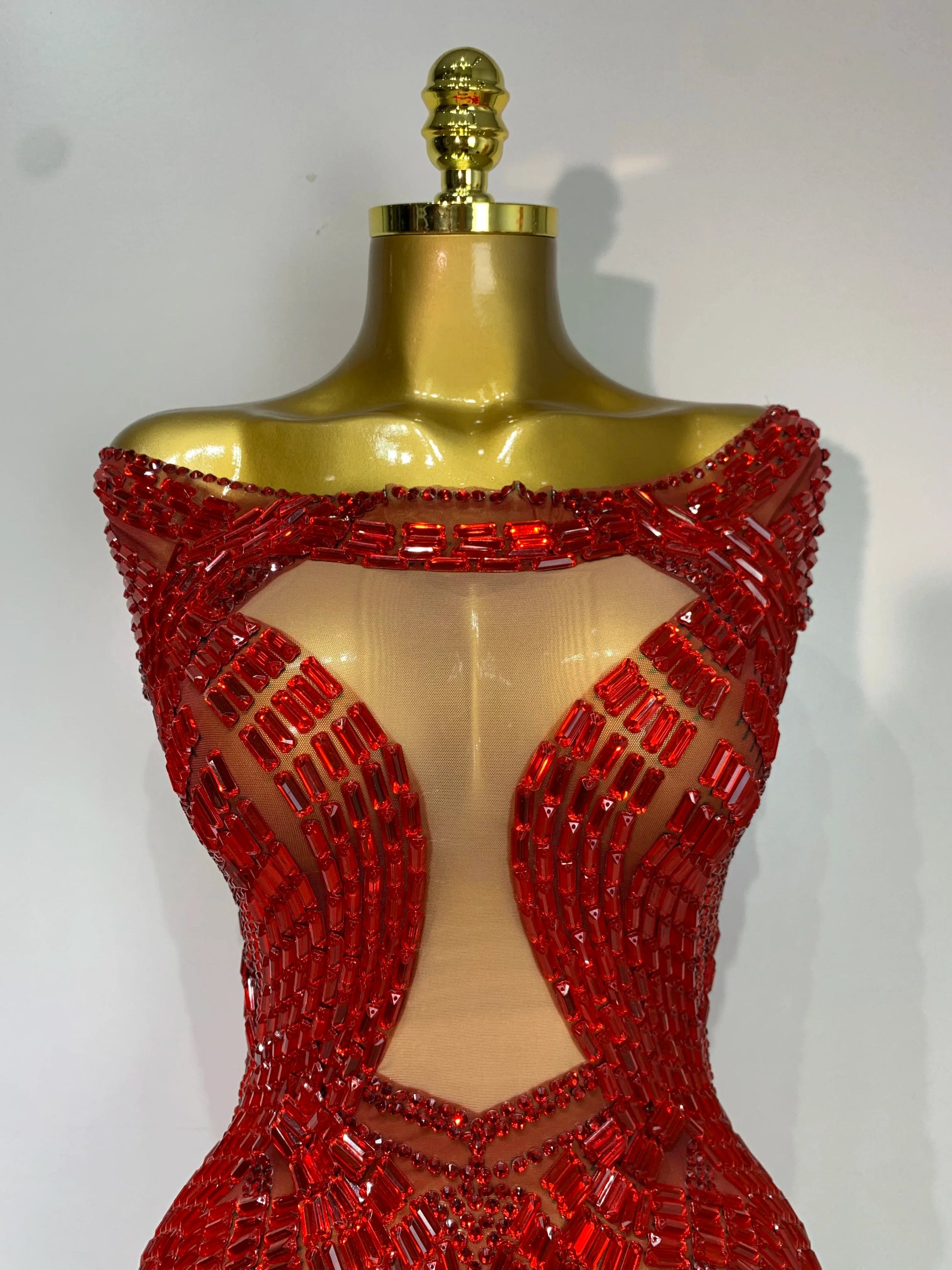Luxury Rhinestones Sexy Mesh See Through Mini Dress Women Celebrate Birthday Evening Party Dress Stage Performance Costume