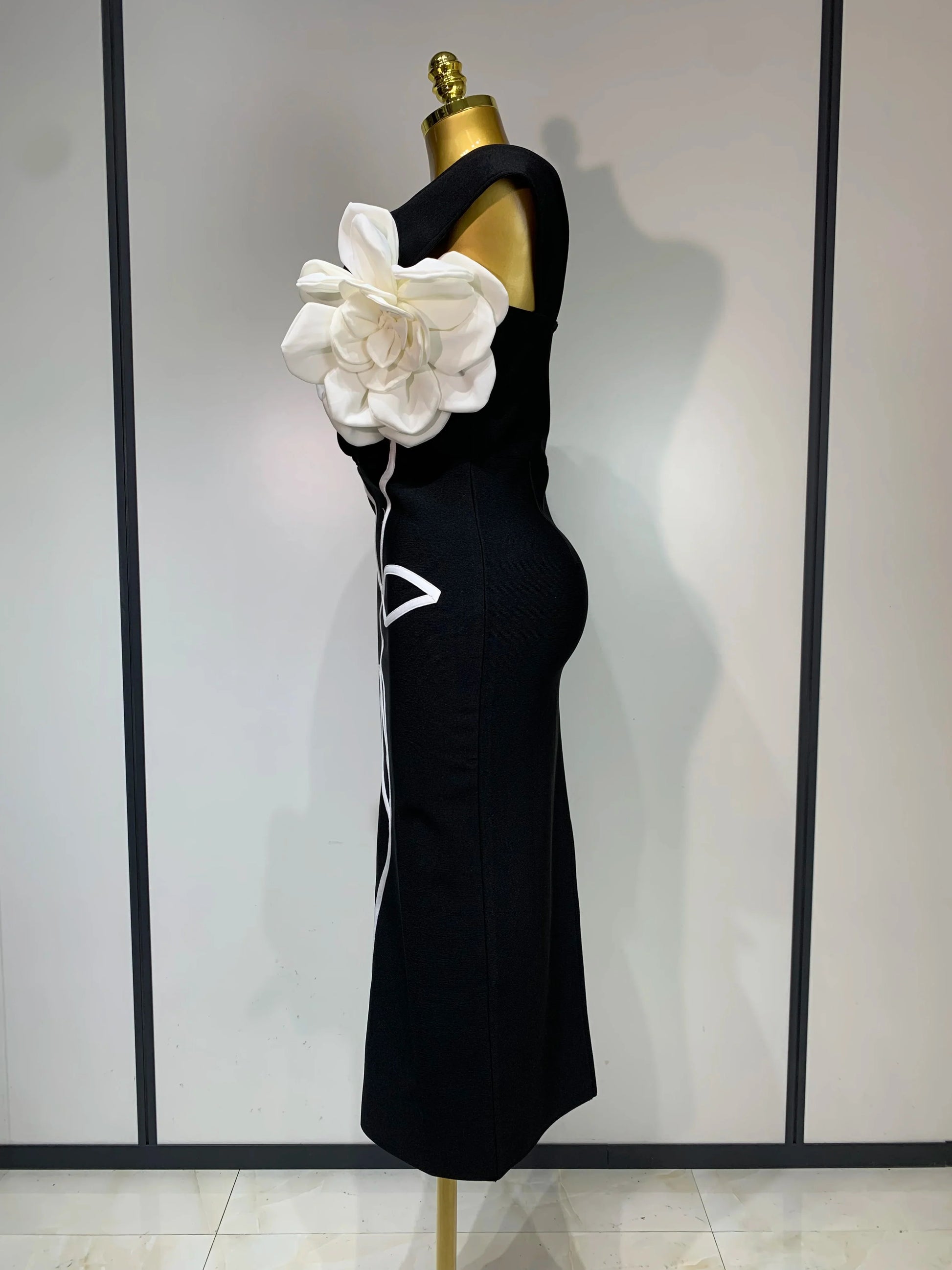 Women Sexy Off Shoulder Backless Bandage Dress Celebrity Elegant Flowers Evening Party Luxury Bithday Outfit Fashion Show Gowns