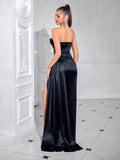 Evening Dress Woman Party Dresses Luxury Elegant Cocktail Maxi Sexy Celebrity Night Club Long Off Shoulder Hollow Out Modest
