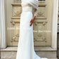 Glitter Mermaid Gaun Perkahwinan Elegant Diliple Off Body Bodycon Bridal Gowns Sparkly Elastik Satin Bride Dress