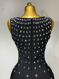 Luxury Rhinestone Bandage Long Dress Elastic Sleeveless Bodycon High Street Evening Club Party Elegant Birthday Prom Gowns