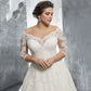 Suknia ślubna w dużych rozmiarach Kobiety A-line z ramion pół rękawów Vestido de novia elegancka koronkowa aplikacja