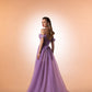 Vestidos elegantes de tul lavanda para baile de graduación, vestido Formal de fiesta con abertura lateral y flores de hadas, vestido de noche hecho a medida 2024