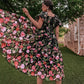 Vestido De fiesta bordado De encaje De flores góticas Hada فساتين السهرة Vestidos De Noche dulces hasta la rodilla vestido De Fiesta