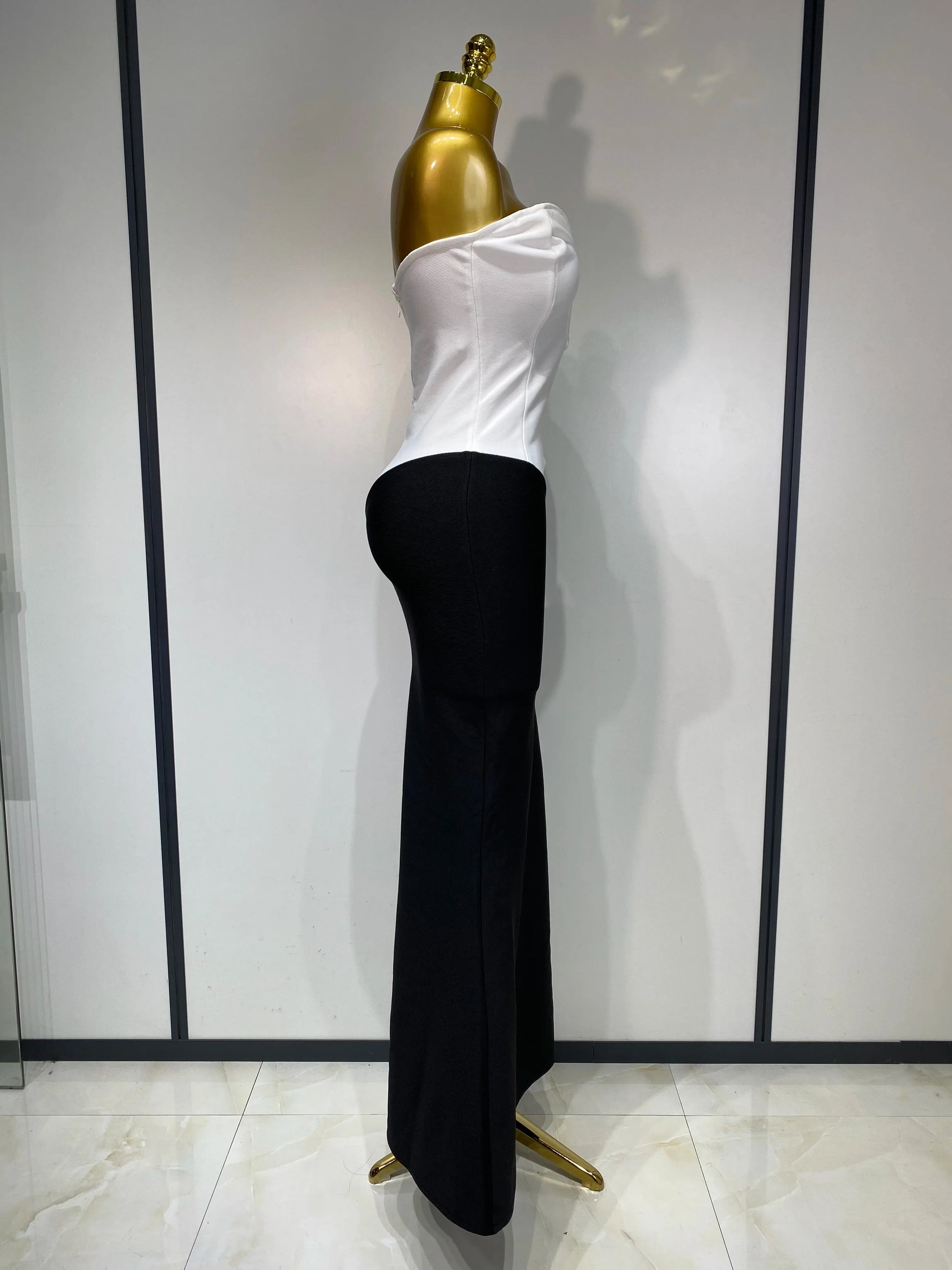 Sexy Bodycon Bandage Dress Strapless Diamond Flower Maxi Long Elegant Dresses Luxury Birthday Dress Club Party Prom Gowns