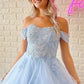 Light BlueTulle Prom Dresses Off the Shoulder Lace فساتين السهرة Elegant Sleeveless A-line Edge Curl vestidos verano moda