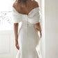 Charming Charming Off-the-ombro de vestidos de noiva de sereia de cetim sereias