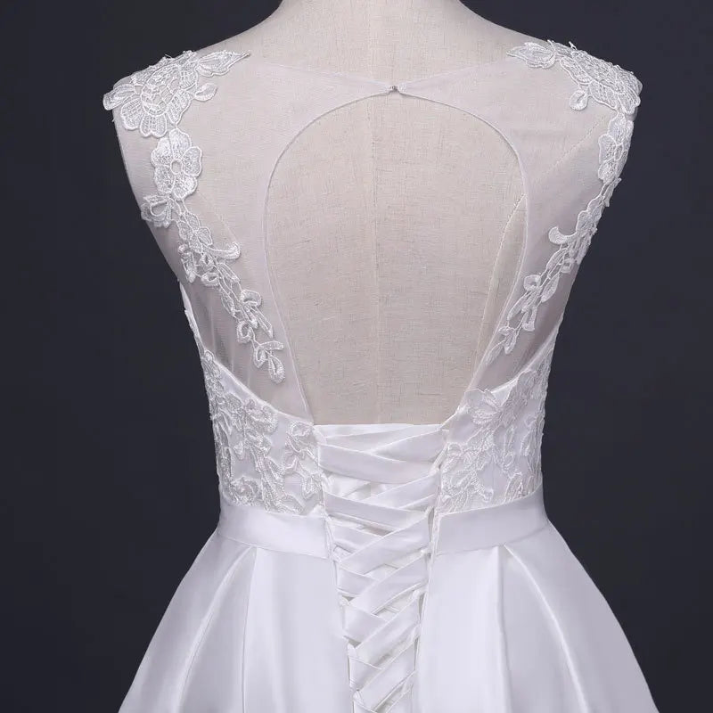 Abito da sposa in raso bianco elegante ricamo in pizzo abiti estivi da sera formale per donne abiti da festa a lungo senza schienale sexy