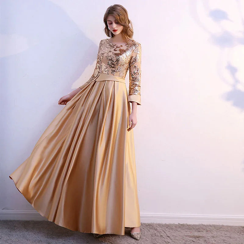 Elegant Sequins Wedding Bridesmaid Mother Dresses for Women Summer Sexy Formal Long Party Dress Female Slim Ball Gown Maxi Dress