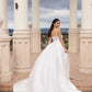 Gorgeous Satin Romantic Wedding Dresses Fascinating Sexy Backless Mermaid Off Shoulder Sleeveless High Split Mopping Bride Gown