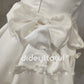 Square-Neck Satin Short Wedding Party Dress Bow A-Line Zipper Back Mini Length Bridal Gown Custom Made