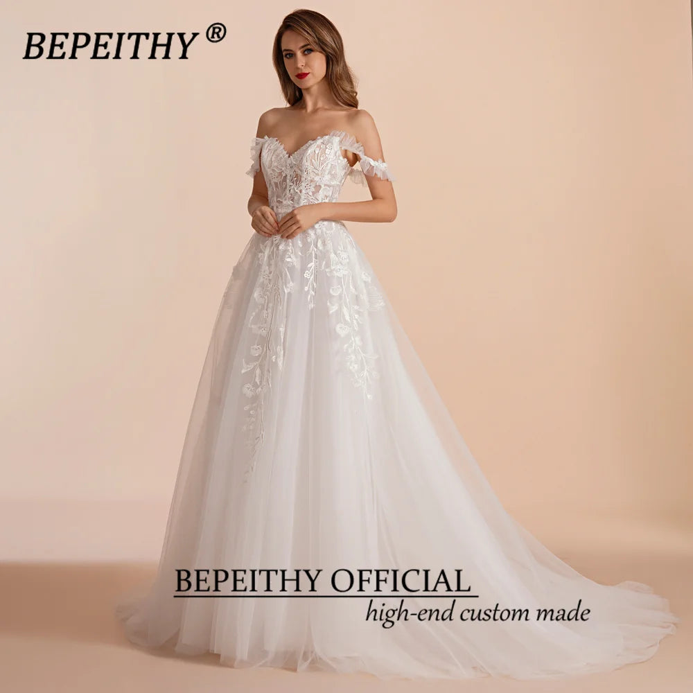 Bepeithy קו מתוקה כלה שמלות מסיבת חתונה