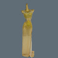 Elegant Crystal Party Evening Gown Cocktail Long Dress Dinner Gown Women Costume Sexy Sparkly Rhinestone Club Party Dress Xigua Yellow One Size