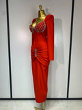 Women Sexy Luxury Sparkly Diamond Bandage Long Sleeve Bodycon Dress Celebrity Elegant Evening Club Pary Birthday Dresses