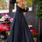 Elegant Sweetheart A-line Satin Prom Dress Side Split Vestidos De Fiesta With Pocket Sexy Satin Tail Evening Dress