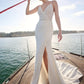 Super Sexy Beaded Modern Wedding Dress Satin Princess Gown Vestido De Novia Mermaid Bow Court Train Dress