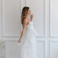 Layers of Tulle with Criss-cross Back Wedding Dress Train Dress Satin  Bow Court Bridal Gown Vestido De Novia Simple Skirt