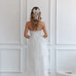 Layers of Tulle with Criss-cross Back Wedding Dress Train Dress Satin  Bow Court Bridal Gown Vestido De Novia Simple Skirt