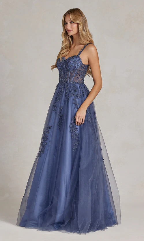 Lace Appliques Prom Dresses Off Shoulder Tulle A-line فساتين السهرة Elegant Sleeveless Floor-Length vestidos verano moda