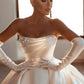Elegante Perlen Brautkleider Moderne Brautstrand Boho Kleider Sweep Zug Satin Ballkleid Plus Größe Vestidos de Novia