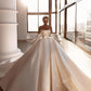 Flavinke Elegant Pearls Wedding Dresses Modern Bridal Beach Boho Gowns Sweep Train Satin Ball Gown Plus Size Vestidos De Novia