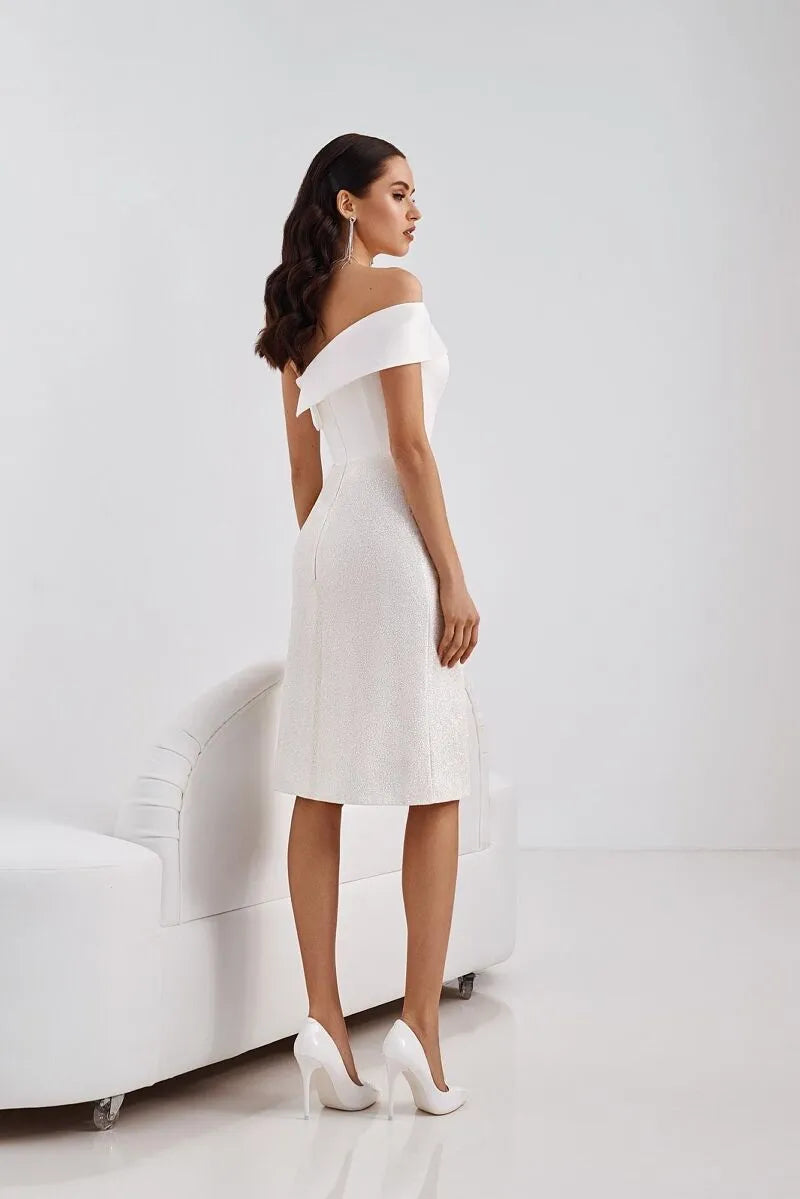 Short Lace up Wedding Dress Off the Shoulder Simple A-Line Bridal Gowns Robe De Mariage Wedding Party Dresses 24w