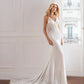 Lace-Trimmed Train Wedding Dress Vestido De Novia Mermaid Satin Modern Princess Bridal Gown Bow Satin Court Train