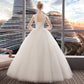 Vestido De Noiva Elegant Sleeveless Tulle Lace Appliques Beading Ball Gown O-neck Sexy Princess Wedding Gowns