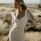 Boho Lace Mermaid Wedding Dresses Long Sleeves Square Neckline Trumpet Bohemian Bridal Gowns Sexy Backless Wedding Gowns