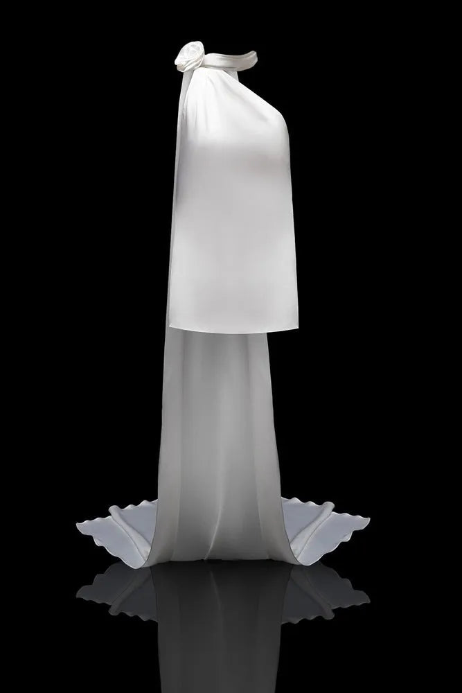 Elegant Regular Fit One-Shoulder Wedding Dress Modern Sleeveless Bow Satin Simple Mermaid Court Train Bridal Gown Princess Vestido De Novia Satin