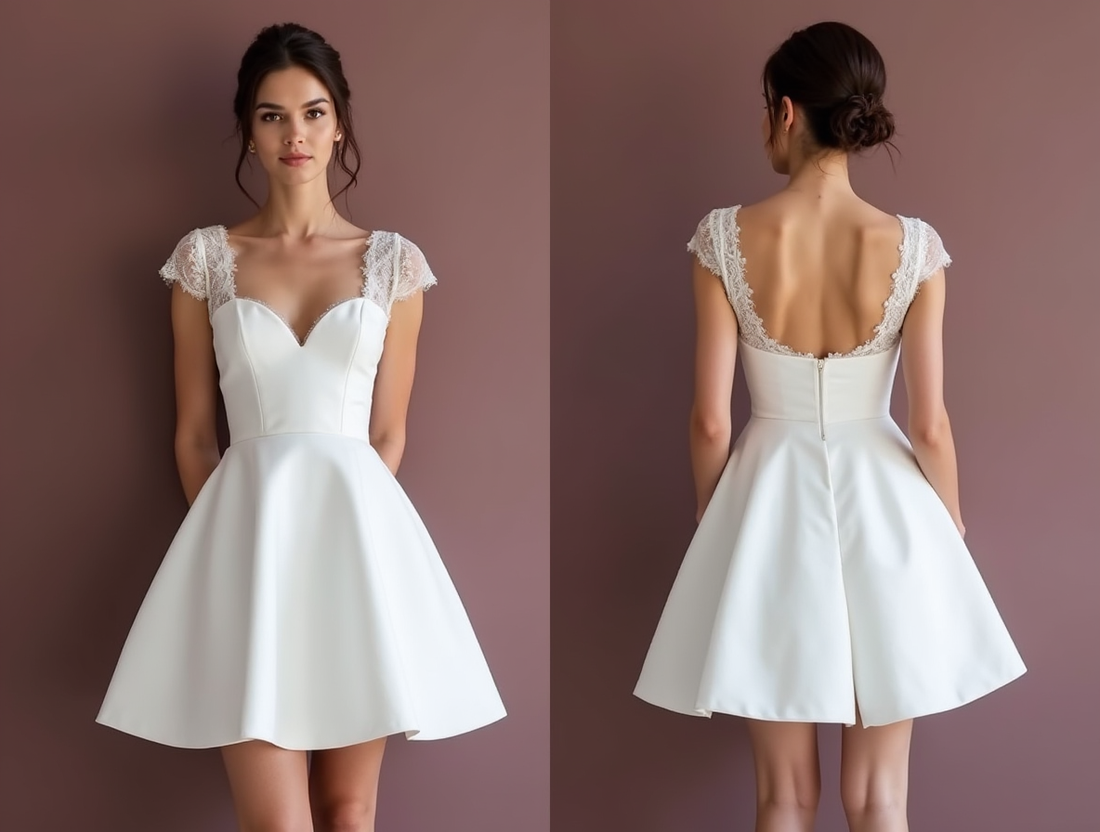 Sexy Short Wedding Dress and Mini Dress with a Backless Design for a Bold Look backless mesh New Satin Short Wedding Dress silk