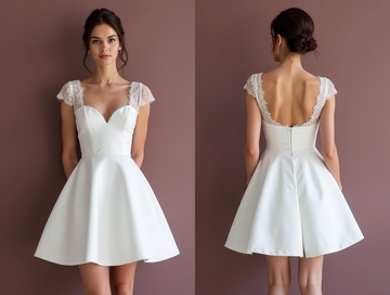 Sexy Short Wedding Dress and Mini Dress with a Backless Design for a Bold Look backless mesh New Satin Short Wedding Dress silk