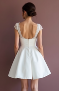 Sexy Short Wedding Dress and Mini Dress with a Backless Design for a Bold Look backless mesh New Satin Short Wedding Dress silk