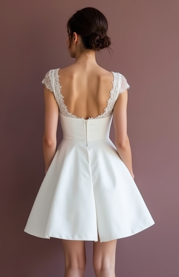 Sexy Short Wedding Dress and Mini Dress with a Backless Design for a Bold Look backless mesh New Satin Short Wedding Dress silk