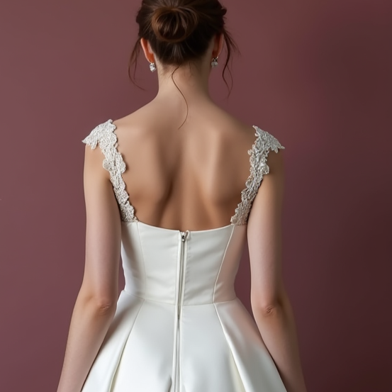 Classic Short Wedding Dress and Mini Dress with a V-Neckline for a Timeless Style backless New Satin Short Wedding Dress silk