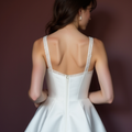 Boho Short Wedding Dress and Mini Dress with Fringe Details for a Unique Look backless New Satin Short Wedding Dress silk