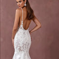 Mermaid Fit-and-Flare Wedding Dress for Beach, Garden, and Outdoor Weddings backless mesh New Satin silk