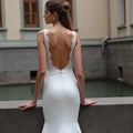 Mermaid Fit-and-Flare Wedding Dress for Plus Size Brides with Curves backless mesh New Satin silk