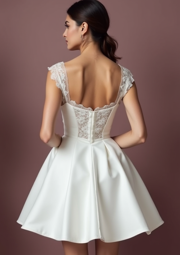 Chic Short Wedding Dress and Mini Dress with a Wrap Style for a Flattering Fit backless mesh New Satin Short Wedding Dress silk