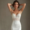 Mermaid Fit-and-Flare Wedding Dress for Romantic and Modern Brides backless mesh New Satin silk