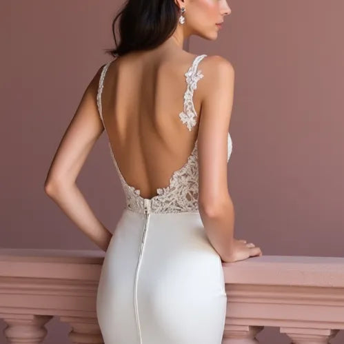 Sexy Mermaid Wedding Dress with a Flattering Fit for a Stunning Shape backless mesh New Satin silk