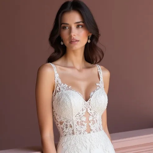 Sexy Mermaid Wedding Dress with a Flattering Fit for a Stunning Shape backless mesh New Satin silk