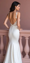 Sexy Mermaid Wedding Dress with a Flattering Fit for a Stunning Shape backless mesh New Satin silk